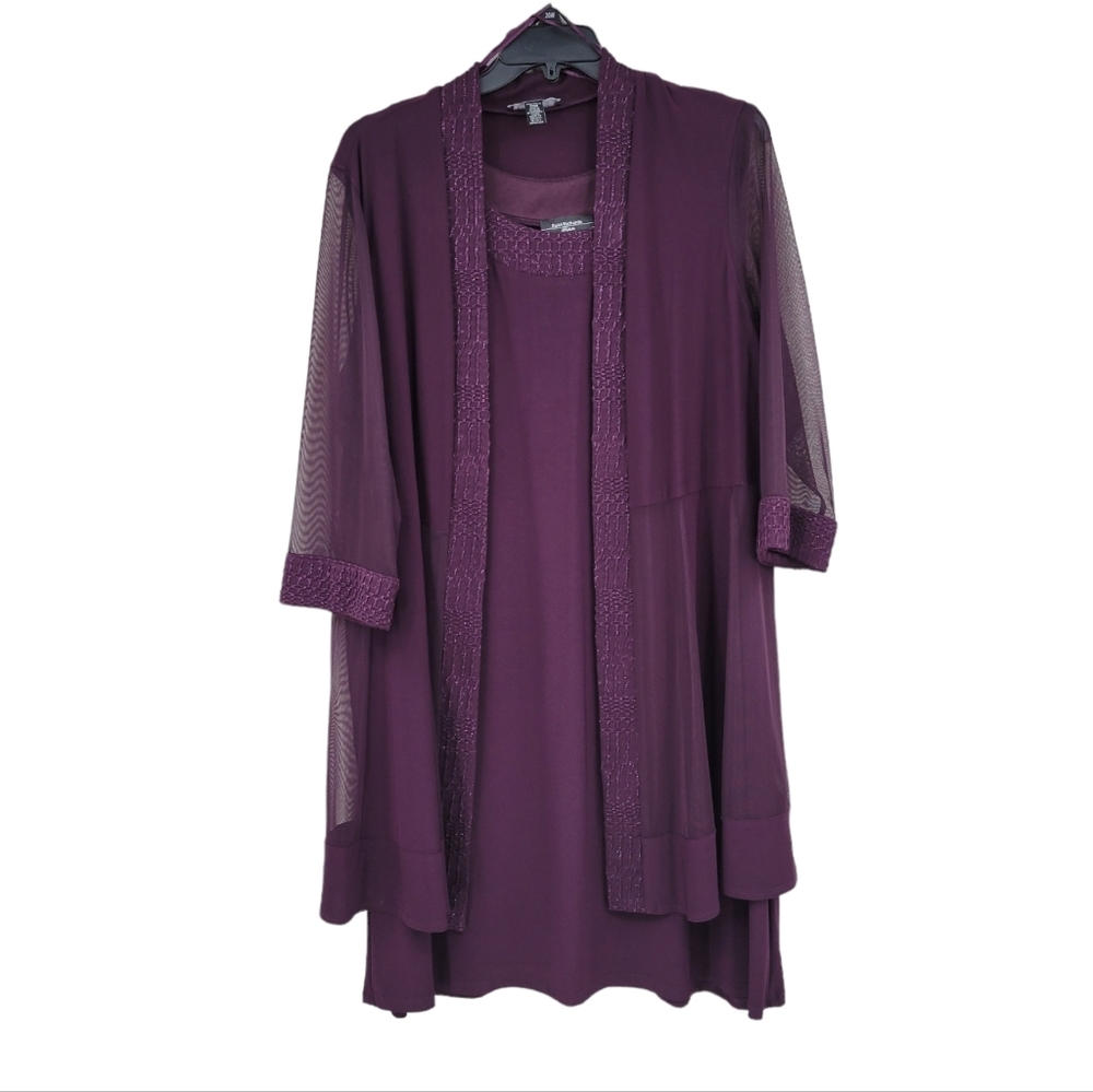 J&m Richards Women's Plus Size 20W Purple Dress and Duster